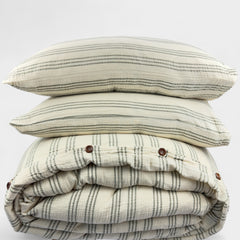 Zeep Naturals | Thin Striped Muslin Duvet/Comforter Sets Sage Green | Zeep Naturals brings you handcrafted soaps, organic cotton towels, and artisan kitchen essentials — all inspired by nature. Discover simple, sustainable living with products designed to soothe your senses and your home.