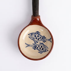 Zeep Naturals | Troy Collection Ceramic Ladle with Wooden Handle | Zeep Naturals brings you handcrafted soaps, organic cotton towels, and artisan kitchen essentials — all inspired by nature. Discover simple, sustainable living with products designed to soothe your senses and your home.