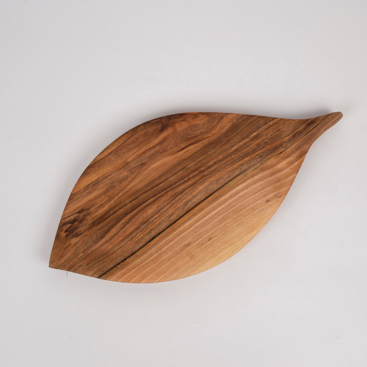 Zeep Naturals | Carya Collection Leaf-Shaped Walnut Curved Serving & Presentation Board | Zeep Naturals brings you handcrafted soaps, organic cotton towels, and artisan kitchen essentials — all inspired by nature. Discover simple, sustainable living with products designed to soothe your senses and your home.