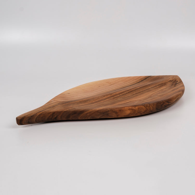 Zeep Naturals | Carya Collection Leaf-Shaped Walnut Curved Serving & Presentation Board | Zeep Naturals brings you handcrafted soaps, organic cotton towels, and artisan kitchen essentials — all inspired by nature. Discover simple, sustainable living with products designed to soothe your senses and your home.