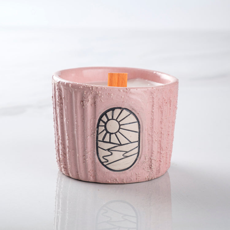 Aegean Collection Hand-Carved Ceramic Soy Wax Candle