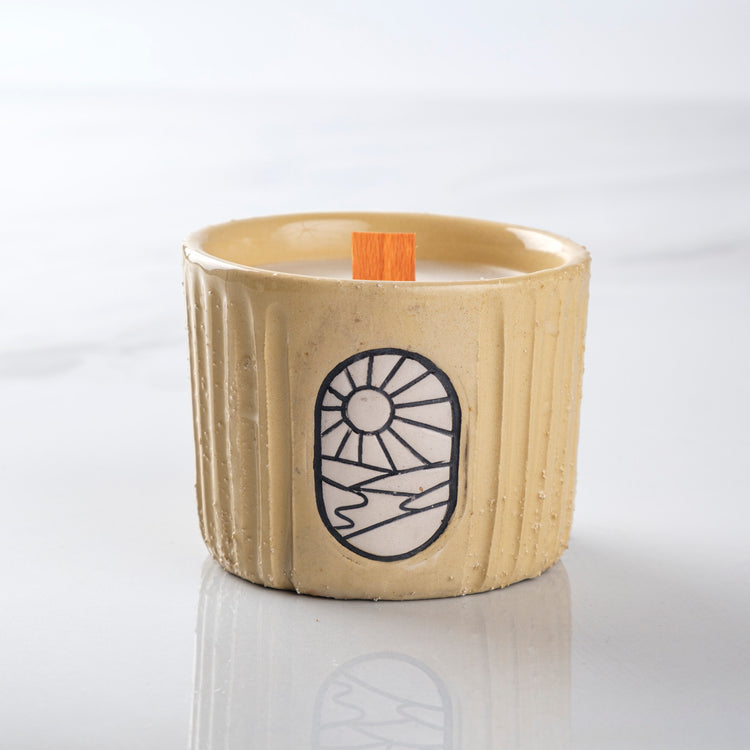 Aegean Collection Hand-Carved Ceramic Soy Wax Candle