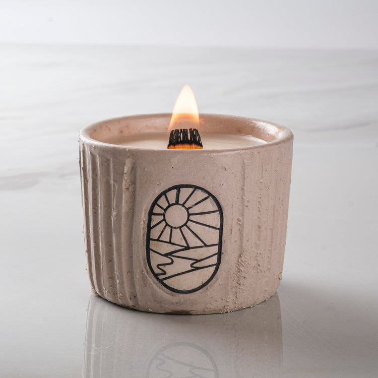 Aegean Collection Hand-Carved Ceramic Soy Wax Candle