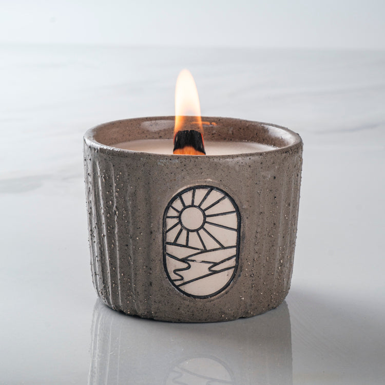 Aegean Collection Hand-Carved Ceramic Soy Wax Candle