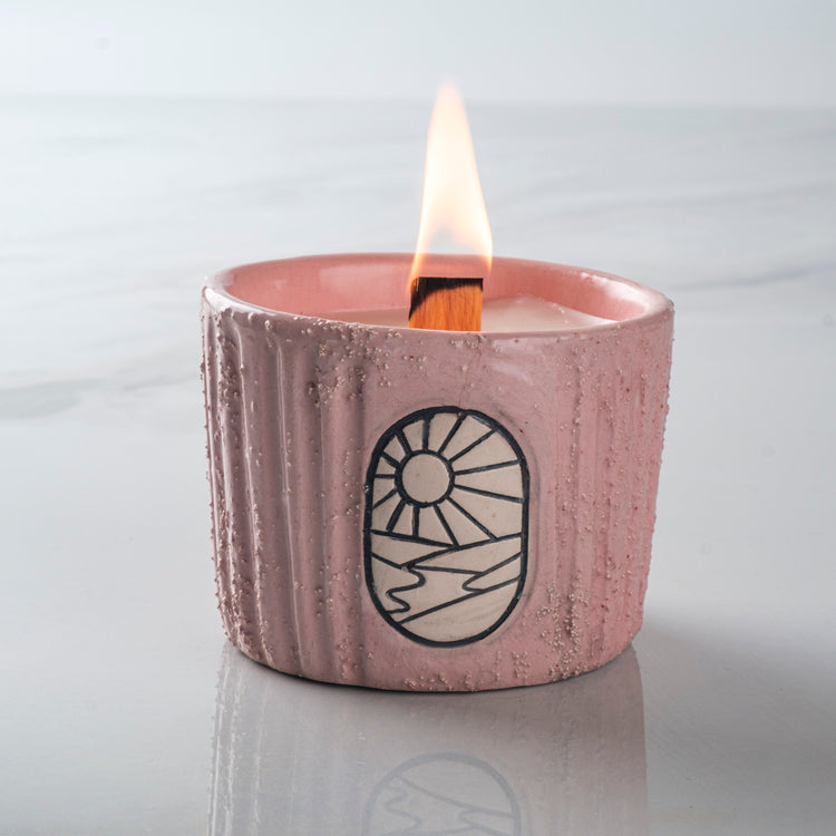 Aegean Collection Hand-Carved Ceramic Soy Wax Candle