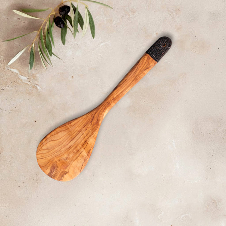 Olive Wood Ember Grain Dropform Spatula