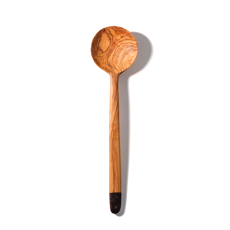 Olive Wood Ember Grain Round Spoon