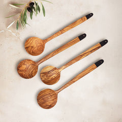 Zeep Naturals | Olive Wood Ember Grain Round Spoon | Zeep Naturals brings you handcrafted soaps, organic cotton towels, and artisan kitchen essentials — all inspired by nature. Discover simple, sustainable living with products designed to soothe your senses and your home.