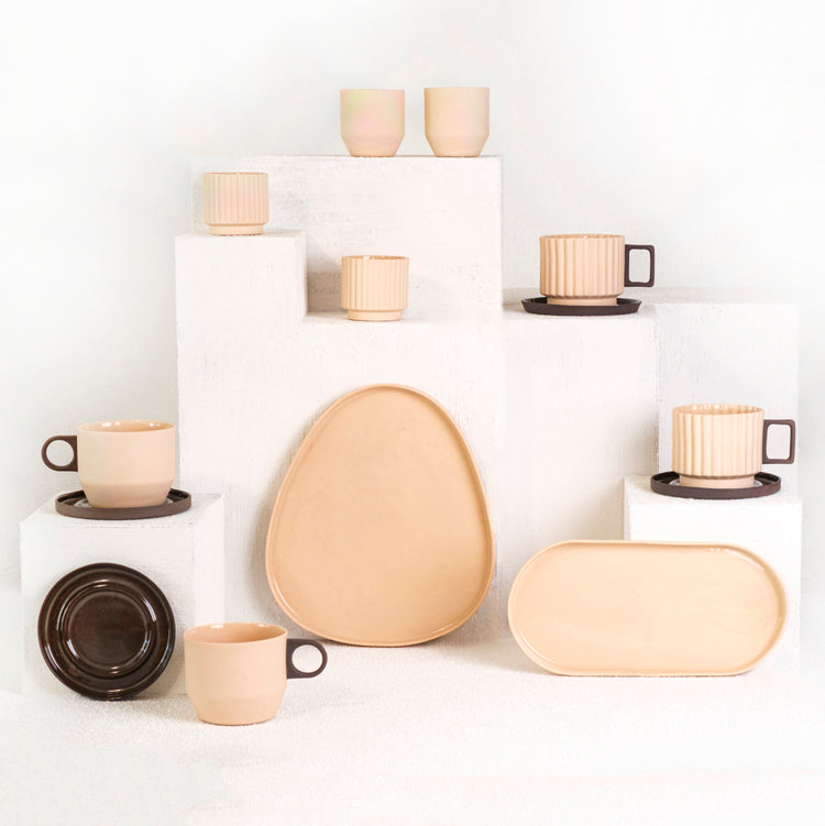 Zeep Naturals | Lydia Collection Modern Ribbed Espresso Cup | Zeep Naturals brings you handcrafted soaps, organic cotton towels, and artisan kitchen essentials — all inspired by nature. Discover simple, sustainable living with products designed to soothe your senses and your home.