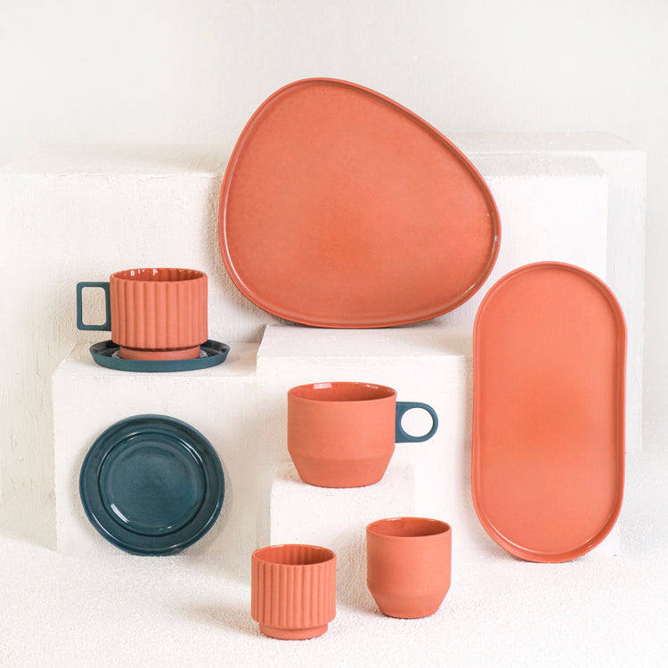 Zeep Naturals | Lydia Collection Modern Conic Coffee/Tea Cup with Saucer | Zeep Naturals brings you handcrafted soaps, organic cotton towels, and artisan kitchen essentials — all inspired by nature. Discover simple, sustainable living with products designed to soothe your senses and your home.