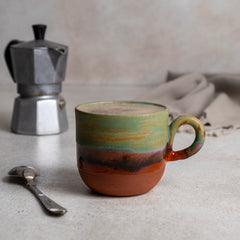 Zeep Naturals | Assos Collection Ceramic Coffee/Tea Cup with Handle | Zeep Naturals brings you handcrafted soaps, organic cotton towels, and artisan kitchen essentials — all inspired by nature. Discover simple, sustainable living with products designed to soothe your senses and your home.