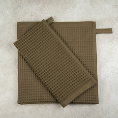 Zeep Naturals | Olivara Waffle Towels Olive Green | Zeep Naturals brings you handcrafted soaps, organic cotton towels, and artisan kitchen essentials — all inspired by nature. Discover simple, sustainable living with products designed to soothe your senses and your home.