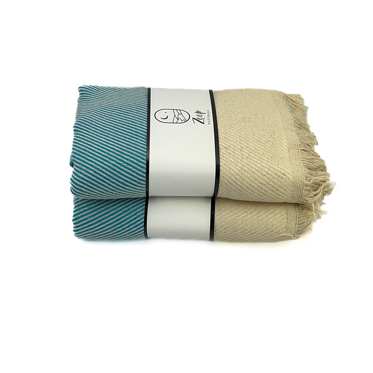 Zeep Naturals | Water-Path Towels Aqua Ocean Bath Towel | Catskills-inspired artisan natural soaps, luxurious Turkish towels, bathrobes, throws, and bedding. Discover handmade coffee cups, milk dispensers, and olive wood kitchen utensils—crafted with care for your home