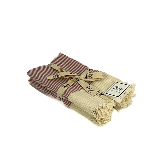 Zeep Naturals | Water-Path Towels Rosewood Hand Towel (2 in a bundle) | Catskills-inspired artisan natural soaps, luxurious Turkish towels, bathrobes, throws, and bedding. Discover handmade coffee cups, milk dispensers, and olive wood kitchen utensils—crafted with care for your home