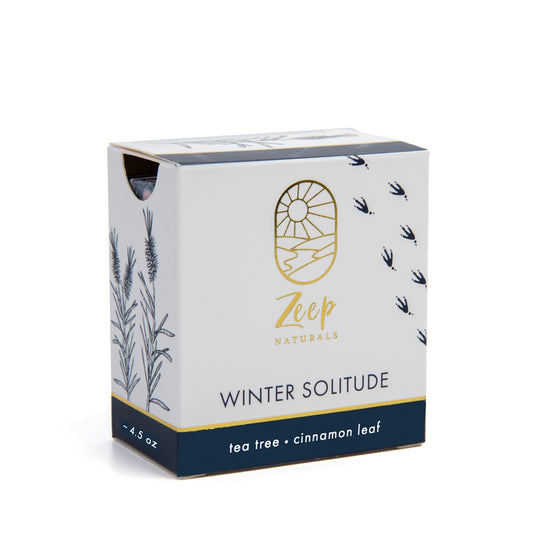 Zeep Naturals | Winter Solitude Winter Solitude Large | Catskills-inspired artisan natural soaps, luxurious Turkish towels, bathrobes, throws, and bedding. Discover handmade coffee cups, milk dispensers, and olive wood kitchen utensils—crafted with care for your home