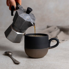 Zeep Naturals | Assos Collection Ceramic Coffee/Tea Cup with Handle Night | Zeep Naturals brings you handcrafted soaps, organic cotton towels, and artisan kitchen essentials — all inspired by nature. Discover simple, sustainable living with products designed to soothe your senses and your home.