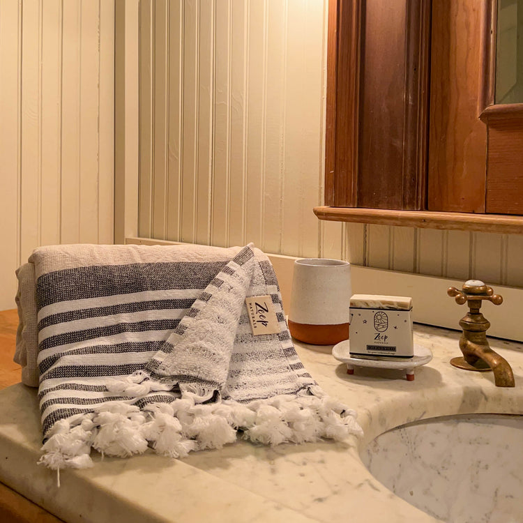 Zeep Naturals | Dardanelle Toothbrush Holders and Soap Coasters White | Catskills-inspired artisan natural soaps, luxurious Turkish towels, bathrobes, throws, and bedding. Discover handmade coffee cups, milk dispensers, and olive wood kitchen utensils—crafted with care for your home