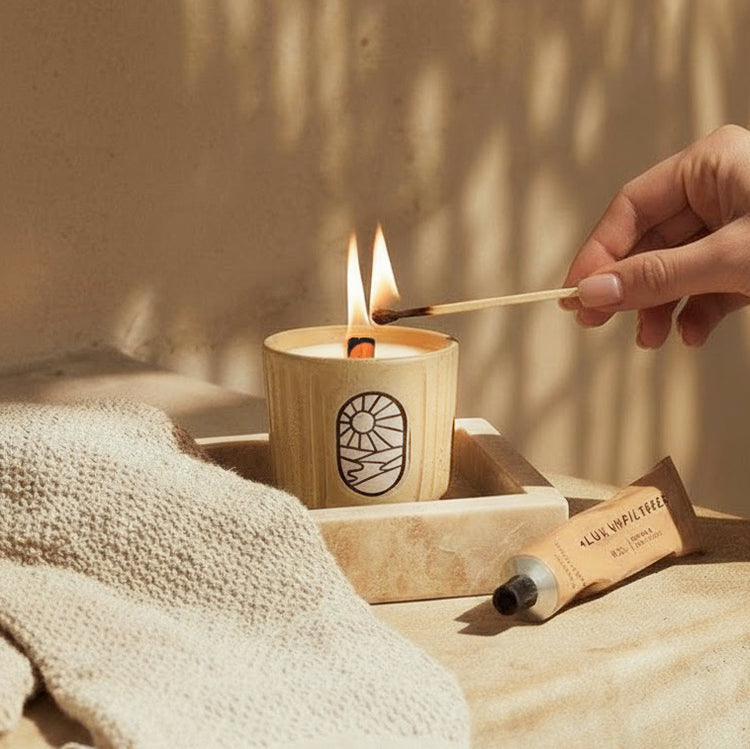 Aegean Collection Hand-Carved Ceramic Soy Wax Candle