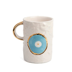 Zeep Naturals | White Ceramic Coffee/Tea Cup | Eternal Eye | Zeep Naturals brings you handcrafted soaps, organic cotton towels, and artisan kitchen essentials — all inspired by nature. Discover simple, sustainable living with products designed to soothe your senses and your home.