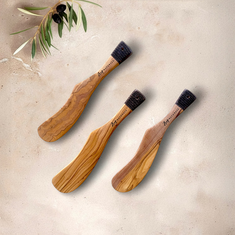 Zeep Naturals | Olive Wood Ember Grain Butter Knife/Spreader | Zeep Naturals brings you handcrafted soaps, organic cotton towels, and artisan kitchen essentials — all inspired by nature. Discover simple, sustainable living with products designed to soothe your senses and your home.