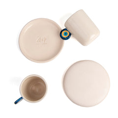 Zeep Naturals | Ceramic Handmade 2-Piece Slim Espresso Cup | Evil Eye Handle | Zeep Naturals brings you handcrafted soaps, organic cotton towels, and artisan kitchen essentials — all inspired by nature. Discover simple, sustainable living with products designed to soothe your senses and your home.
