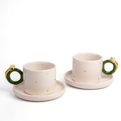 Zeep Naturals | Ceramic Handmade 2-Piece Standart Espresso Cup | Ribbon | Zeep Naturals brings you handcrafted soaps, organic cotton towels, and artisan kitchen essentials — all inspired by nature. Discover simple, sustainable living with products designed to soothe your senses and your home.
