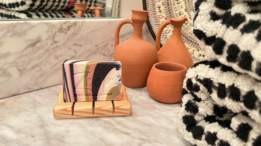 Zeep Naturals | Pine Wood Arched Soap Coasters | Catskills-inspired artisan natural soaps, luxurious Turkish towels, bathrobes, throws, and bedding. Discover handmade coffee cups, milk dispensers, and olive wood kitchen utensils—crafted with care for your home